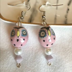 Handmade Opal the Owl Earrings